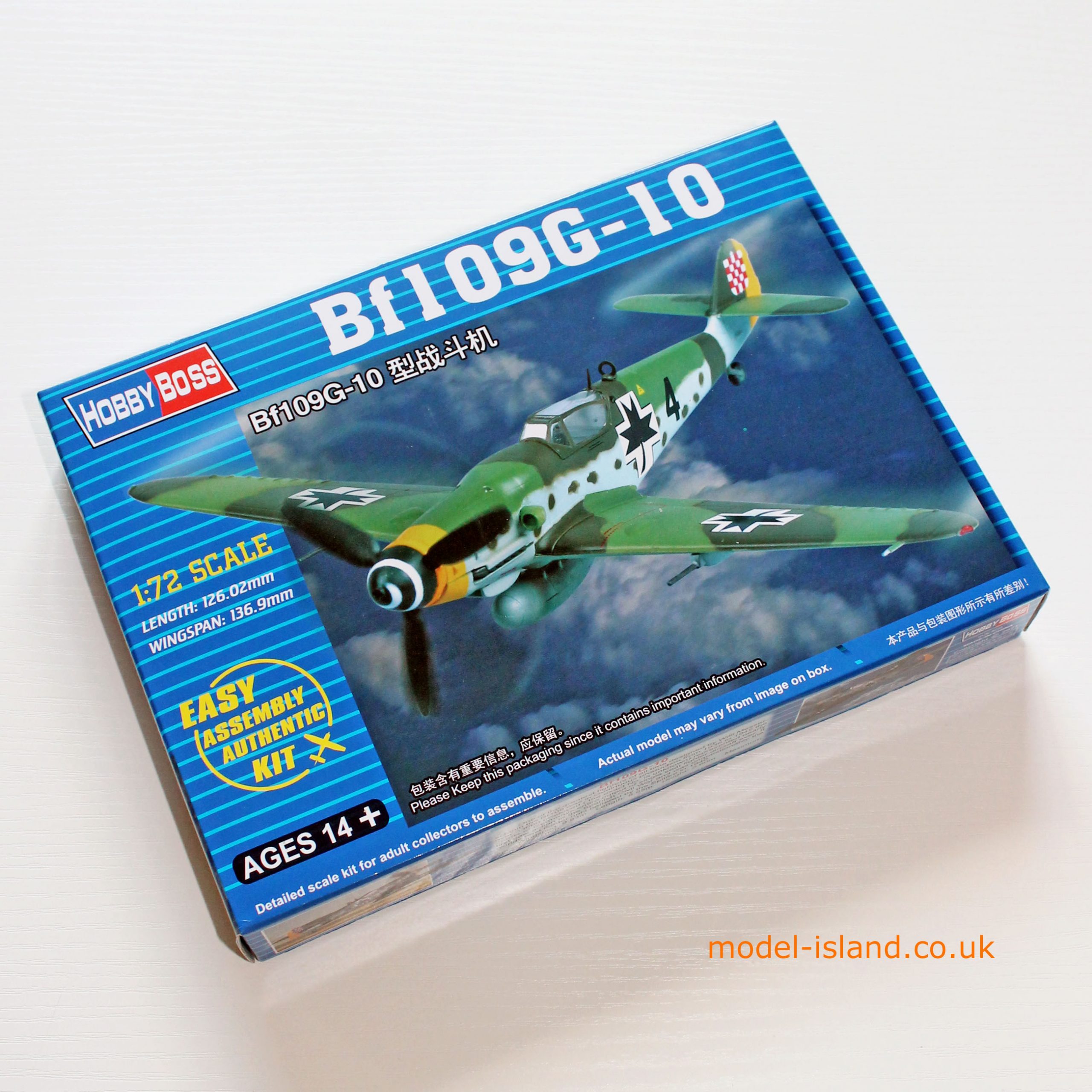 Hobby Boss 80227 Bf109 G-10 Plastic Model Kit Scale 1/72 – Model